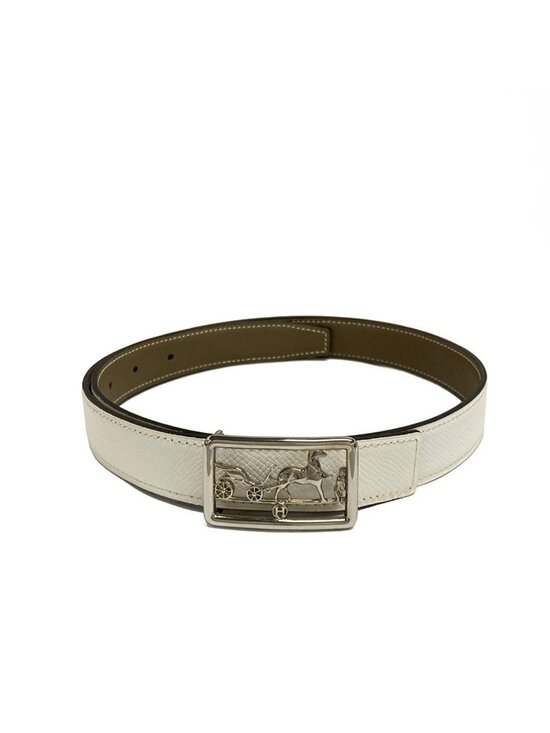 Hermes Belt 70 Etoupe Silver